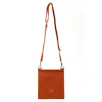 Alice Wheeler London Bloomsbury Vegan Leather Crossbody Bag - Adjustable Strap & Bee Insignia - Tan