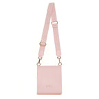 Alice Wheeler London Bloomsbury Vegan Leather Crossbody Bag - Adjustable Strap & Bee Insignia - Pastel Pink