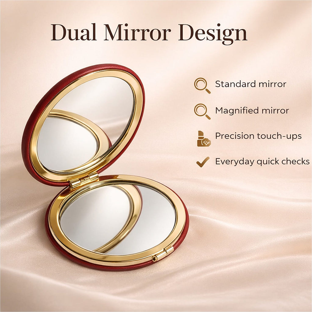 Alice Wheeler London Round Compact Mirror - Fig