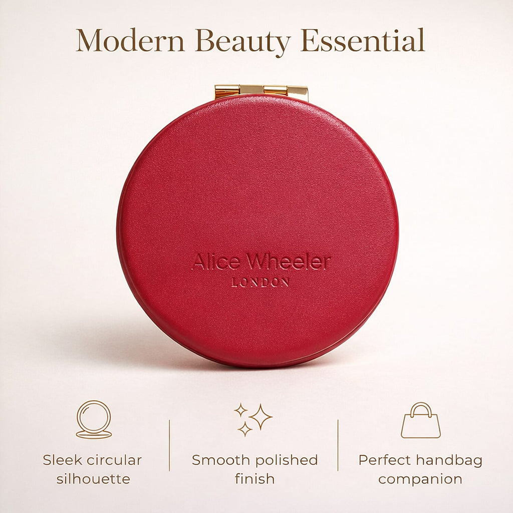 Alice Wheeler London Round Compact Mirror - Fig