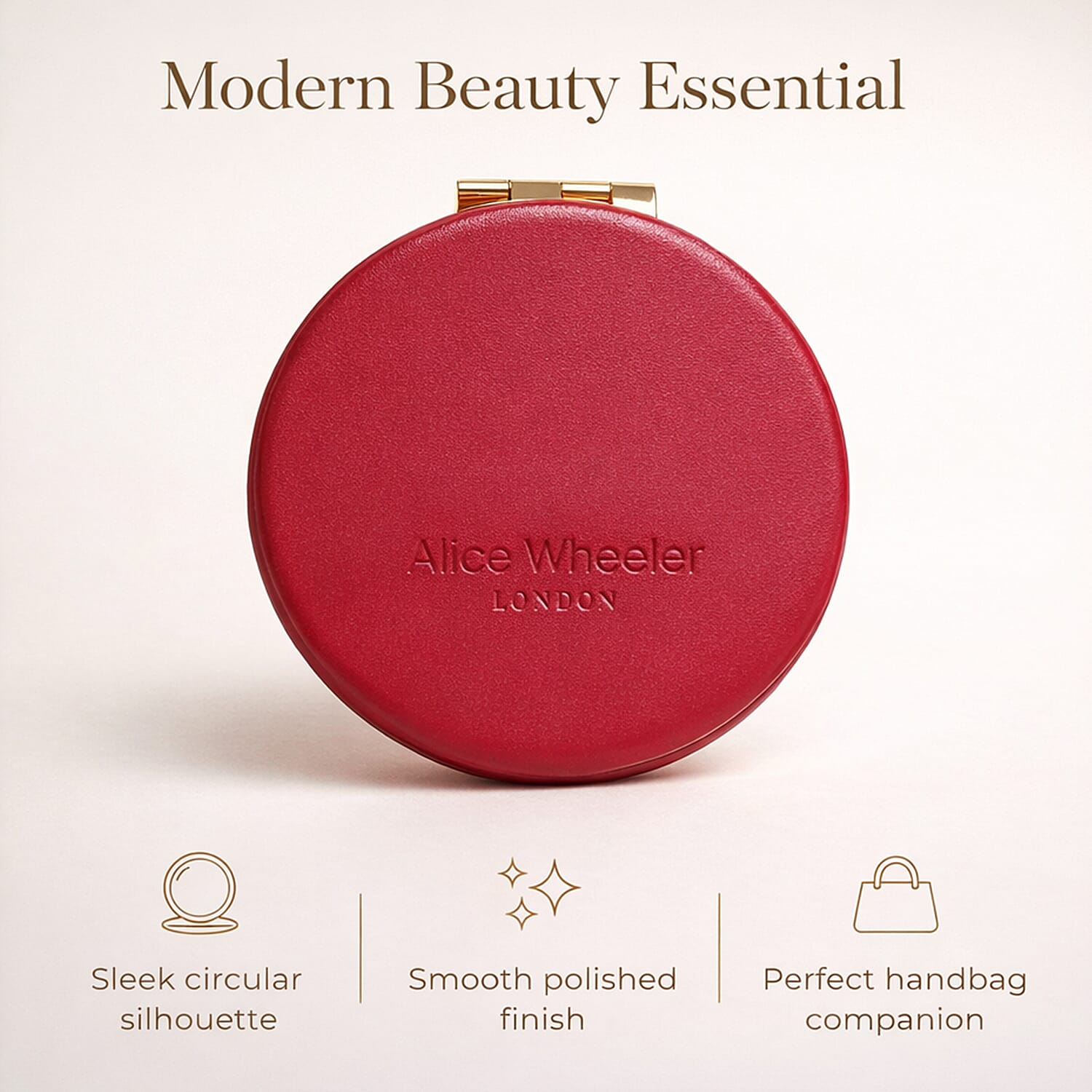 Alice Wheeler London Round Compact Mirror - Fig