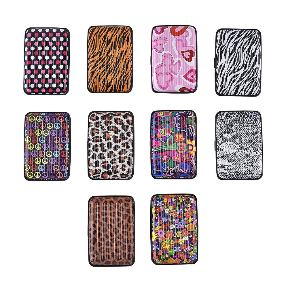 Set of 10 Multi Printed RFID Blocking Card Holder - Multi