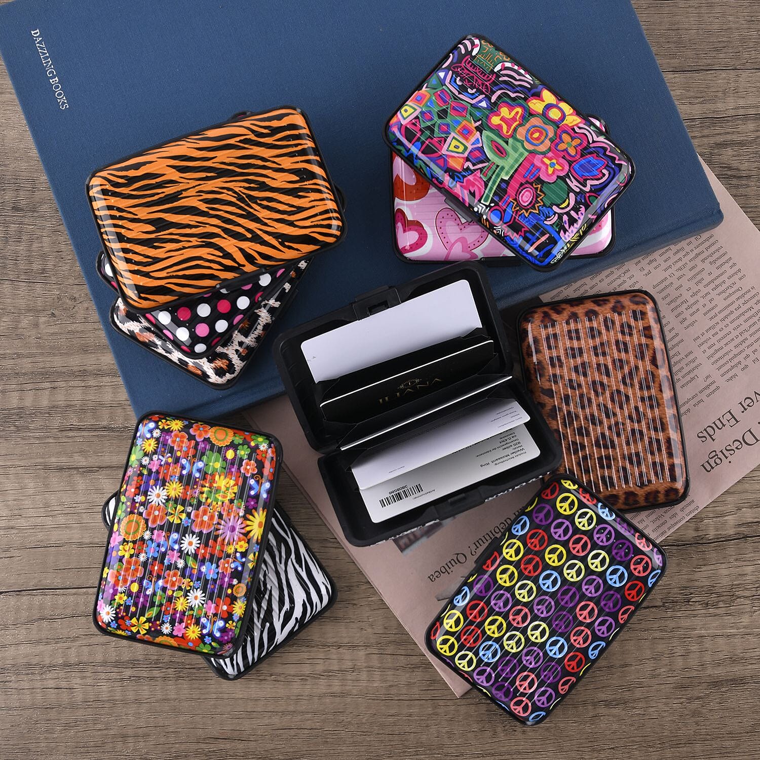 Set of 10 Multi Printed RFID Blocking Card Holder - Multi