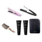 Amory Bundle (Incl. Marylebone Ionic Hair Straightener- Mauve , Shampoo, Conditioner, Splint Comb, Hairbrush - Silicone Pouch)