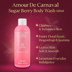 Laurelle Amour De Carnaval - Sugar Berry Luxurious 3 Piece Gift Set (300mL Body Wash, 100mL Body Mist, 240mL Body Lotion) - Dragonfruit & Jasmine Scent