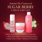 Laurelle Amour De Carnaval - Sugar Berry Luxurious 3 Piece Gift Set (300mL Body Wash, 100mL Body Mist, 240mL Body Lotion) - Dragonfruit & Jasmine Scent