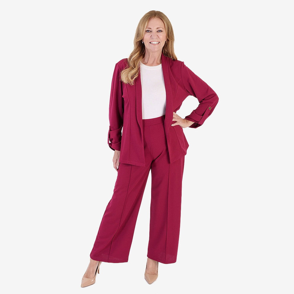 Anamor Crepe Ruched Sleeve Lapel Blazer With Gold Button Detail (Size S) - White