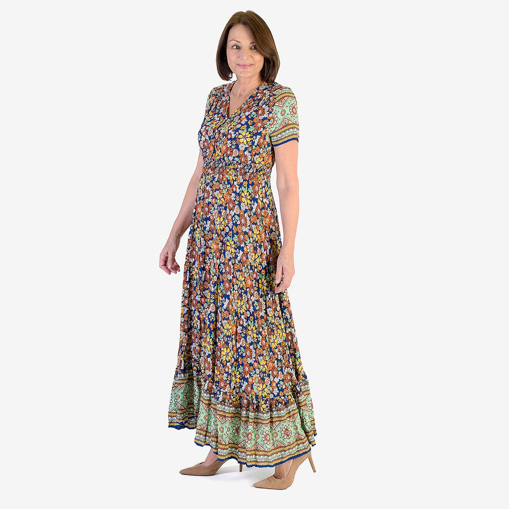 Anamor Rayon Woven Dress (Size - 12) - Green