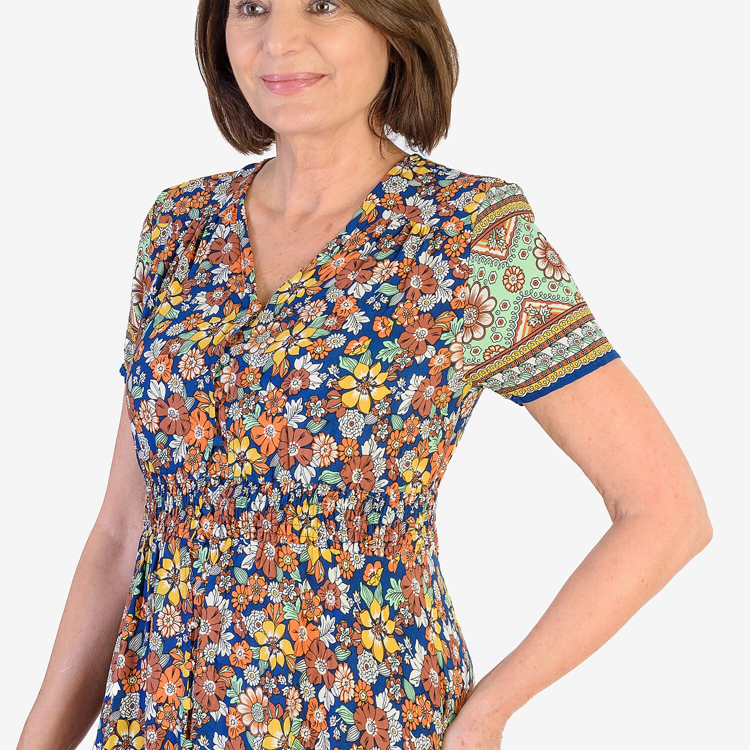 Anamor Rayon Woven Dress (Size - 12) - Green