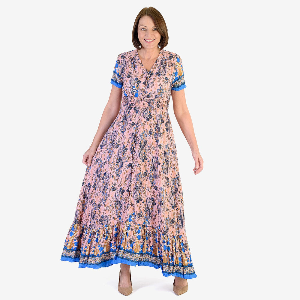 Anamor Rayon Woven Dress (Size - 12) - Pink