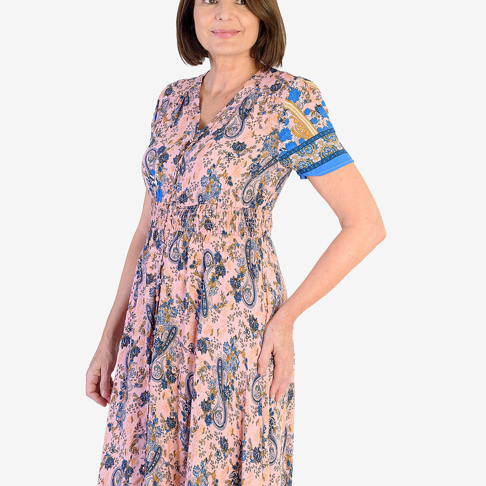 Anamor Rayon Woven Dress (Size - 12) - Pink