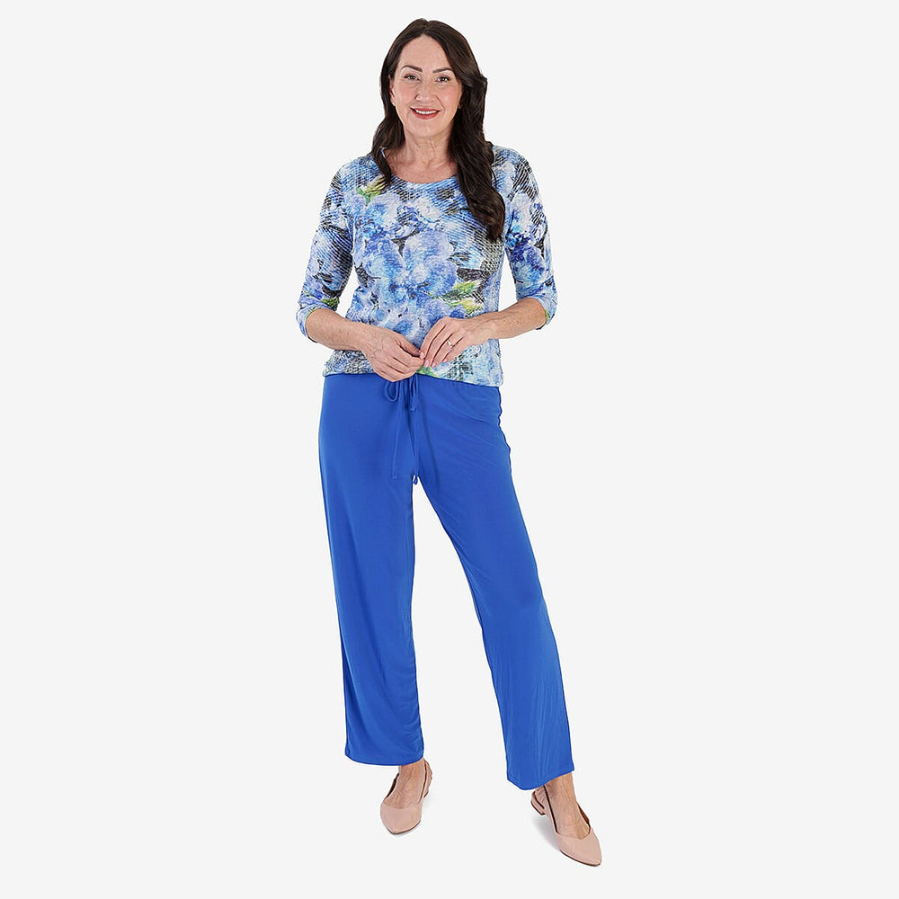 Anamor Ity Ankle Grazer Trouser With Drawstring Waist (Size L-XL) - Cobalt