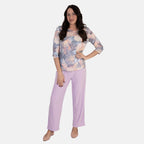 Anamor Ity Ankle Grazer Trouser With Drawstring Waist (Size L-XL) - Lilac