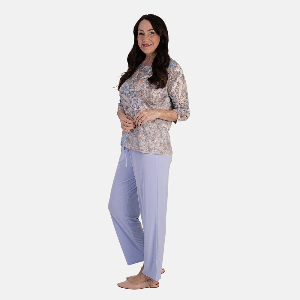 Anamor Ity Ankle Grazer Trouser With Drawstring Waist (Size M-L) - Blue