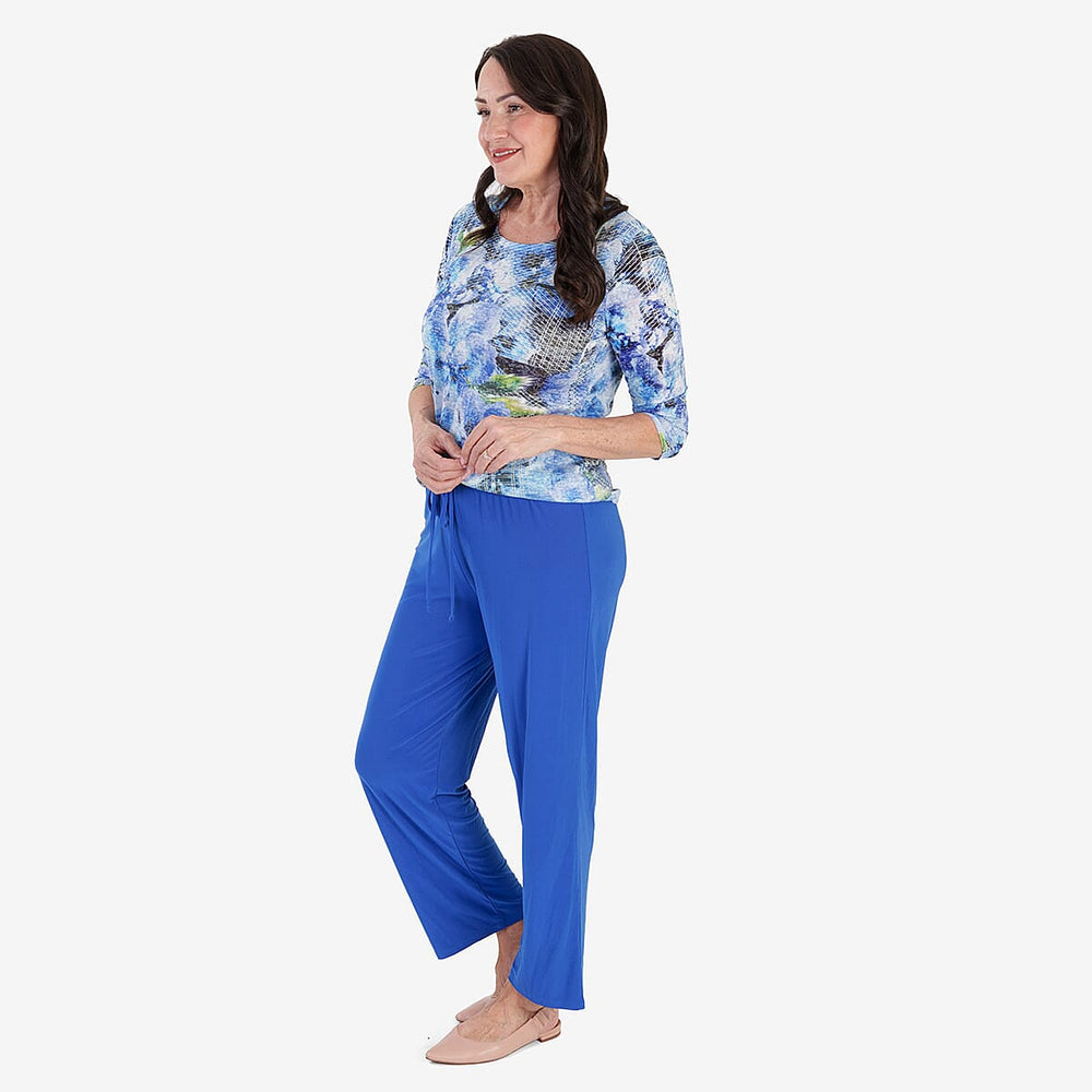 Anamor Ity Ankle Grazer Trouser With Drawstring Waist (Size M-L) - Cobalt
