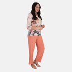 Anamor Ity Ankle Grazer Trouser With Drawstring Waist (Size M-L) - Coral