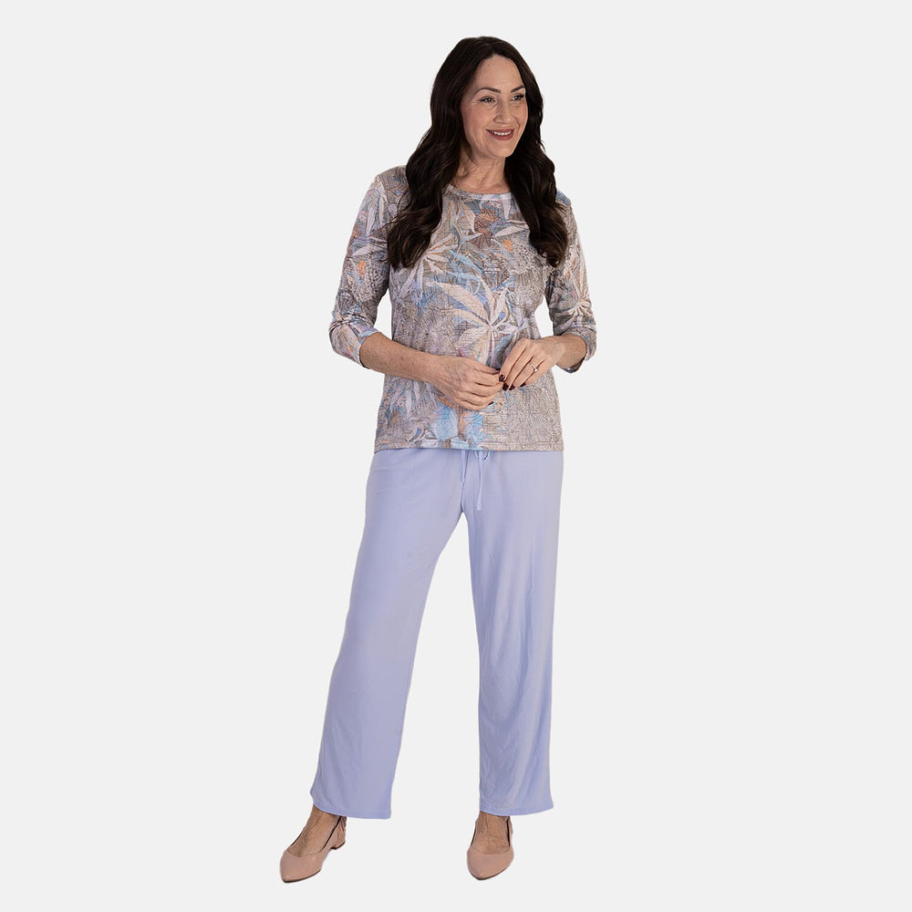 Anamor Ity Ankle Grazer Trouser With Drawstring Waist (Size S-M) - Blue