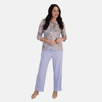 Anamor Ity Ankle Grazer Trouser With Drawstring Waist (Size S-M) - Blue