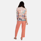 Anamor Ity Ankle Grazer Trouser With Drawstring Waist (Size S-M) - Coral
