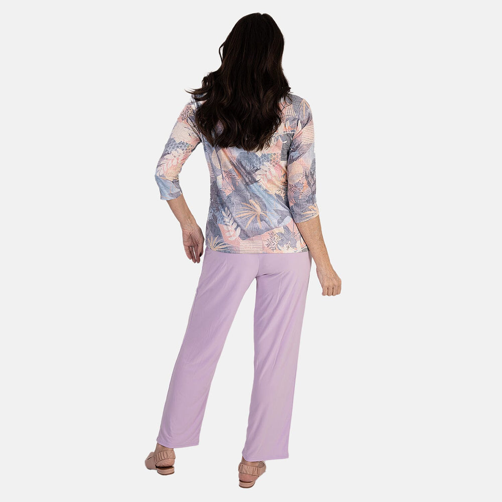 Anamor Ity Ankle Grazer Trouser With Drawstring Waist (Size S-M) - Lilac