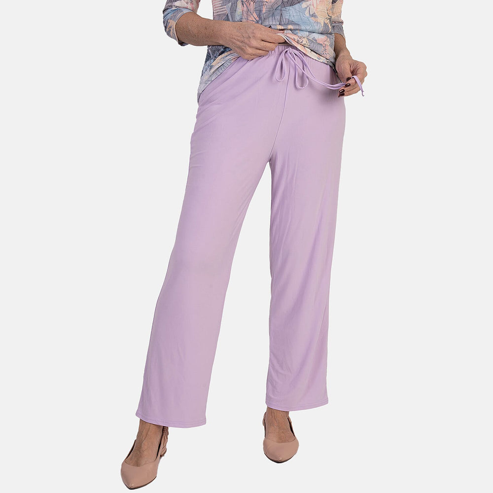 Anamor Ity Ankle Grazer Trouser With Drawstring Waist (Size XL-XXL) - Lilac