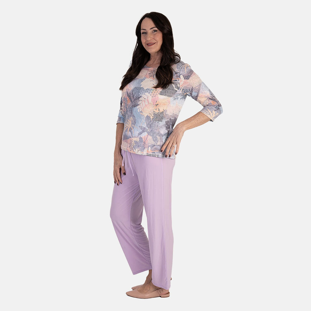 Anamor Ity Ankle Grazer Trouser With Drawstring Waist (Size XL-XXL) - Lilac