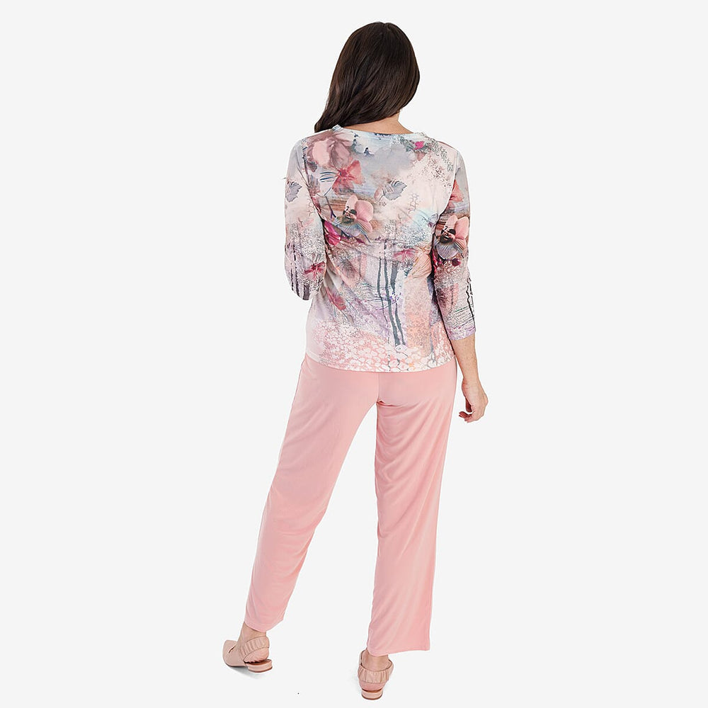 Anamor Ity Ankle Grazer Trouser With Drawstring Waist (Size XL-XXL) - Salmon Pink