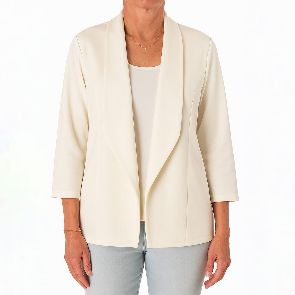 Anamor Ladies Crepe Lapel Blazer (Size S) - Ivory