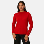 Anamor Gold Button Trim Sleeve Supersoft Jumper (Size S) - Red