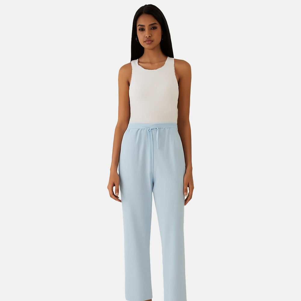 Anamor Womens 25 Inch Ankle Grazer Trousers (Size S-M) - Pale Blue