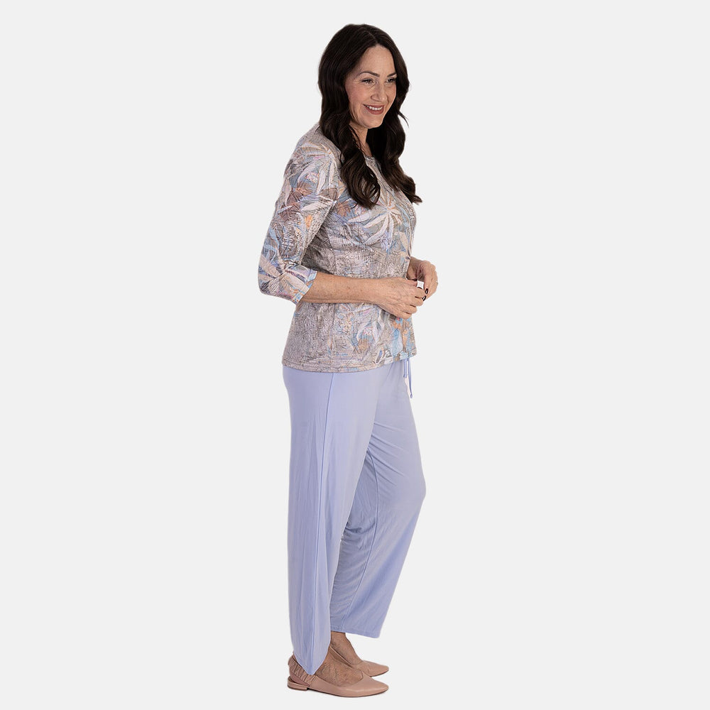 Anamor Printed Long Sleeve Top (Size L) - Blue