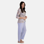 Anamor Printed Long Sleeve Top (Size L) - Blue