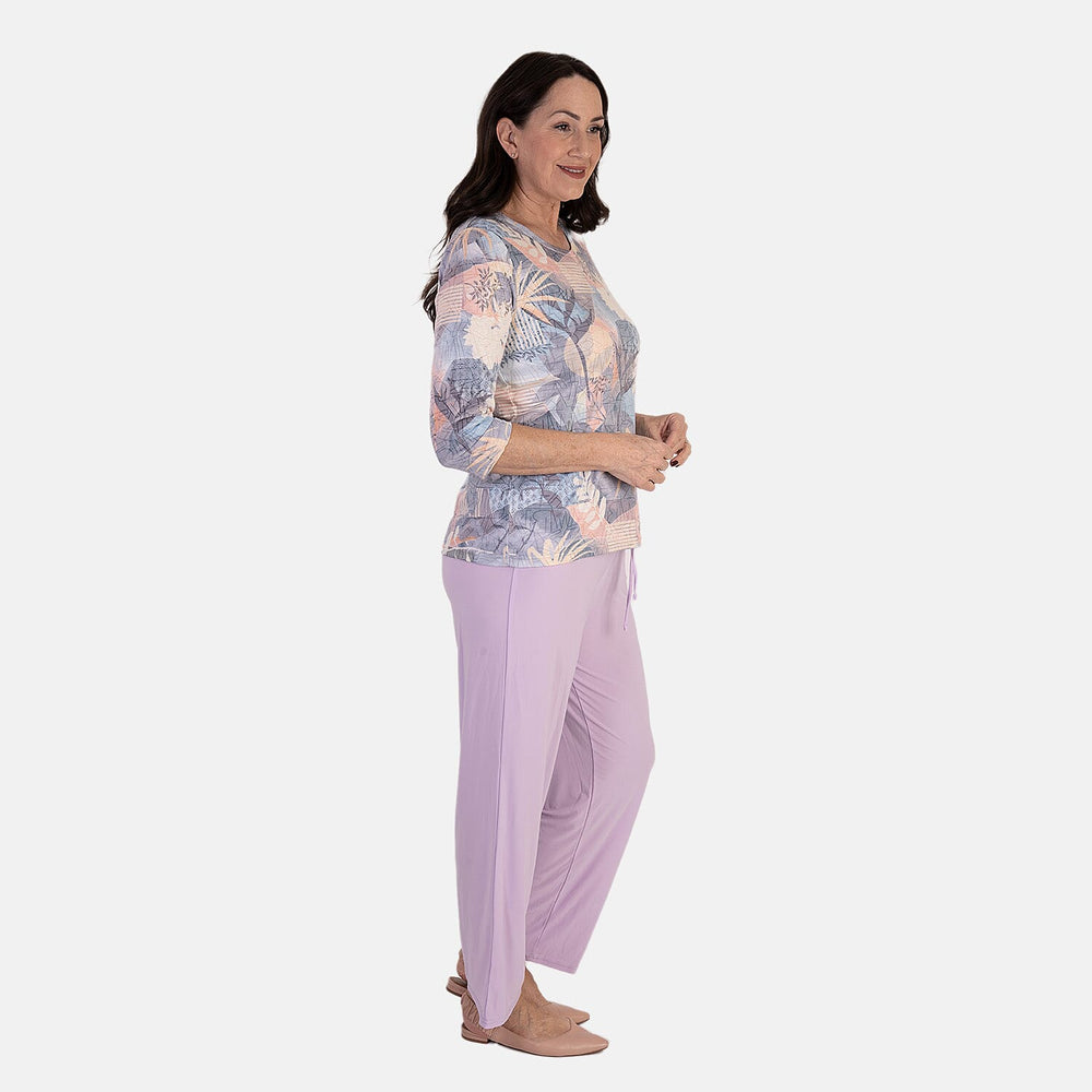 Anamor Printed Long Sleeve Top (Size L) - Lilac