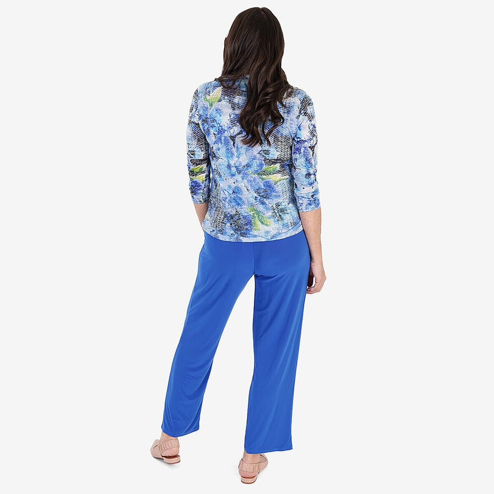 Anamor Printed Long Sleeve Top (Size M) - Cobalt