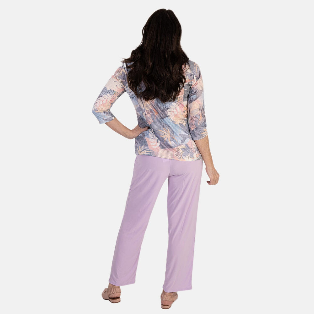 Anamor Printed Long Sleeve Top (Size M) - Lilac