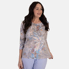 Anamor Printed Long Sleeve Top (Size S) - Blue