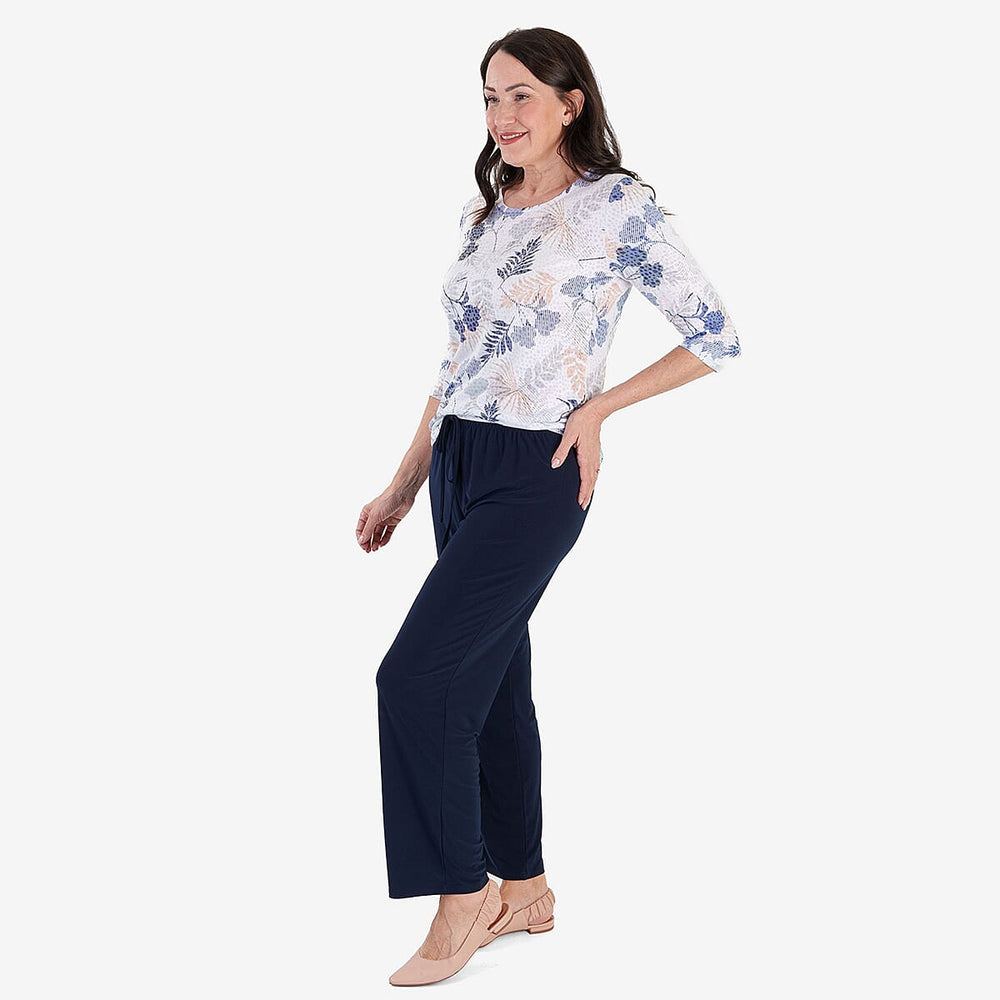 Anamor Printed Long Sleeve Top (Size XL) - White
