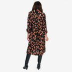 Anamor Printed Shirt Dress (Size S-M) - Black