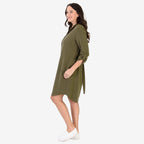BRAND NEW LAUNCH - Anamor Solid Color Shirt Dress (Size S-M) - Olive
