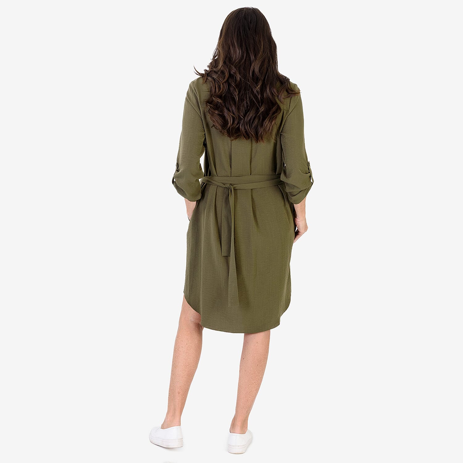 BRAND NEW LAUNCH - Anamor Solid Color Shirt Dress (Size S-M) - Olive