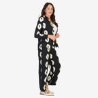 Anamor Printed Straight Fit Trousers (Size L-XL) - Black