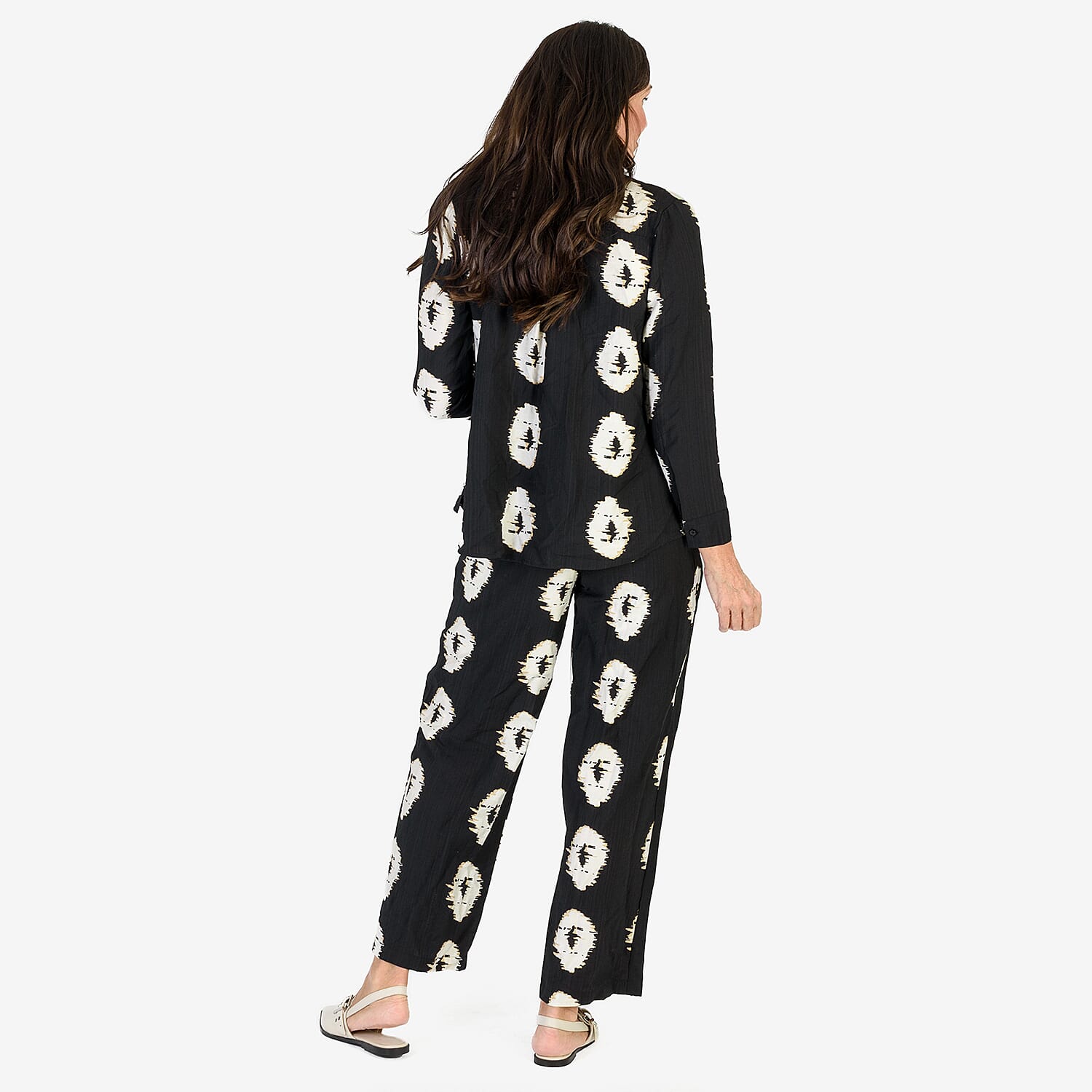 Anamor Printed Straight Fit Trousers (Size XXL) - Black