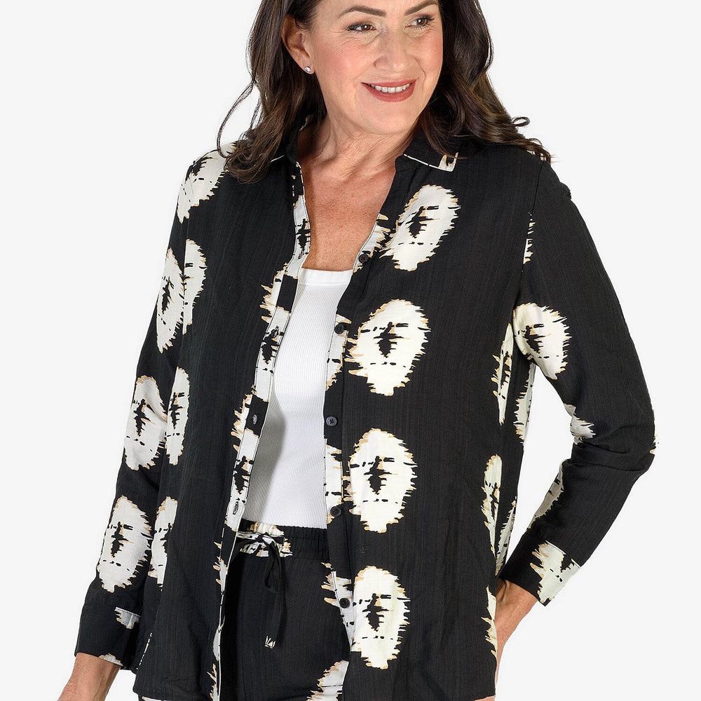 Anamor Printed Shirt (Size XXL) - Black