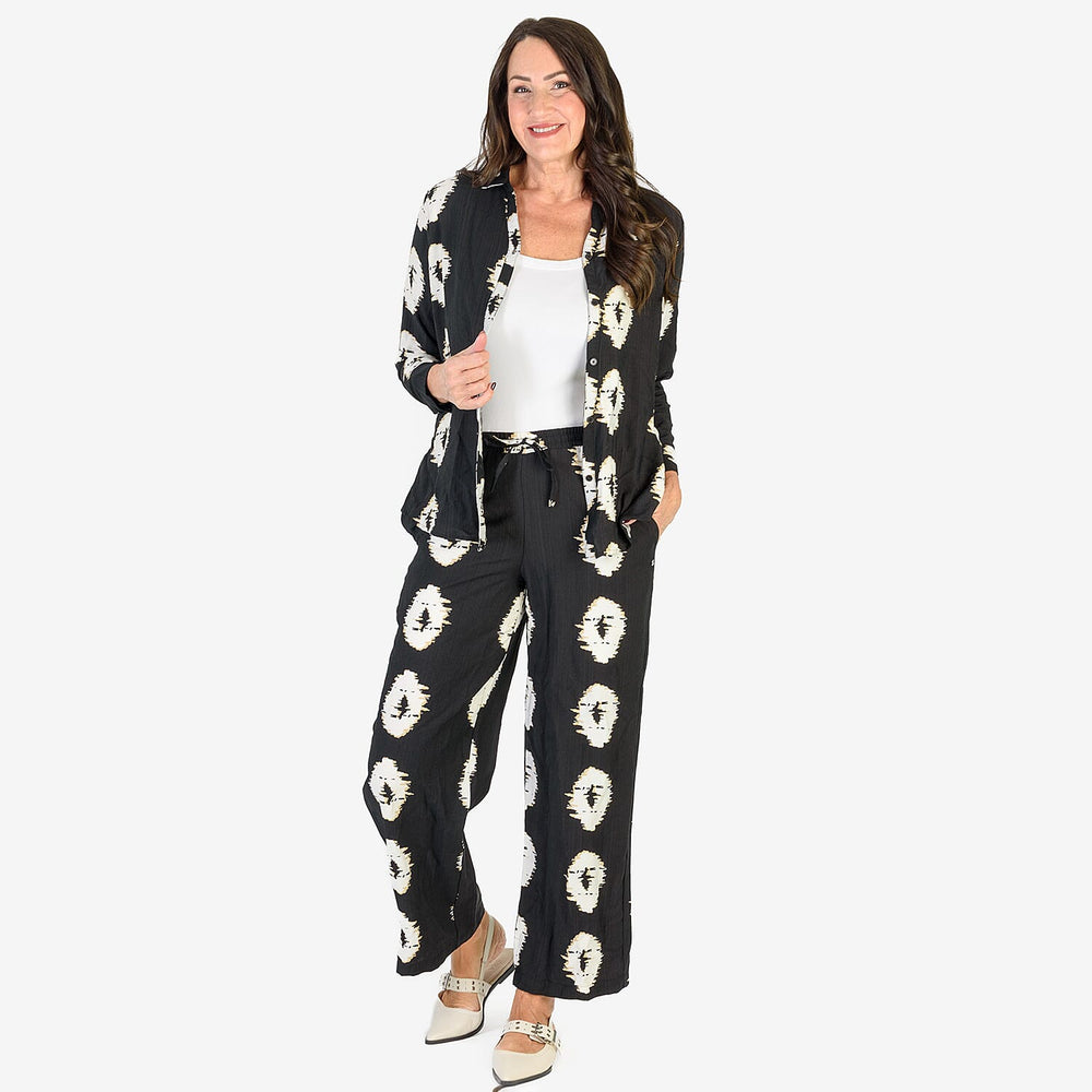 Anamor Printed Shirt (Size XXL) - Black