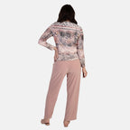 Anamor Printed Long Sleeve Top (Size L) - Dusty Pink