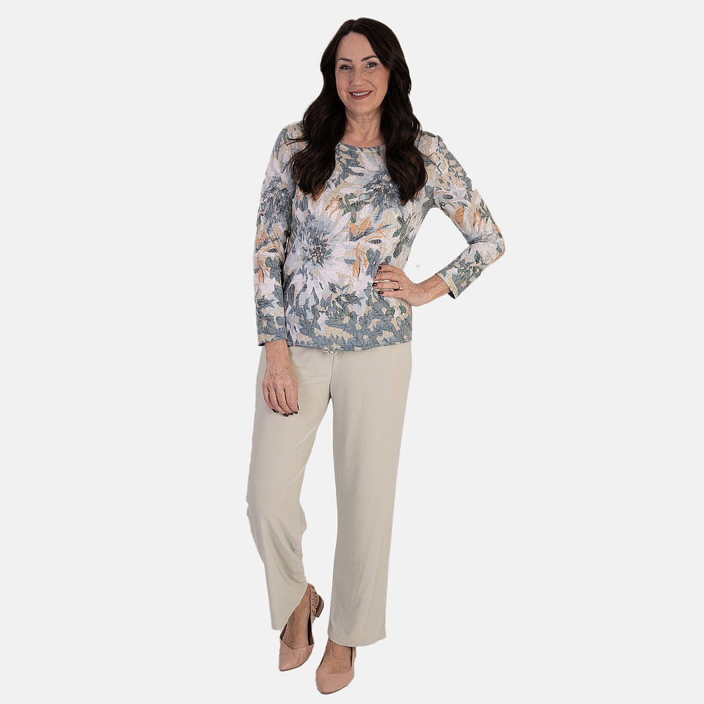 Anamor Printed Long Sleeve Top (Size L) - Mint