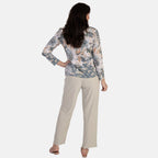 Anamor Printed Long Sleeve Top (Size S) - Mint