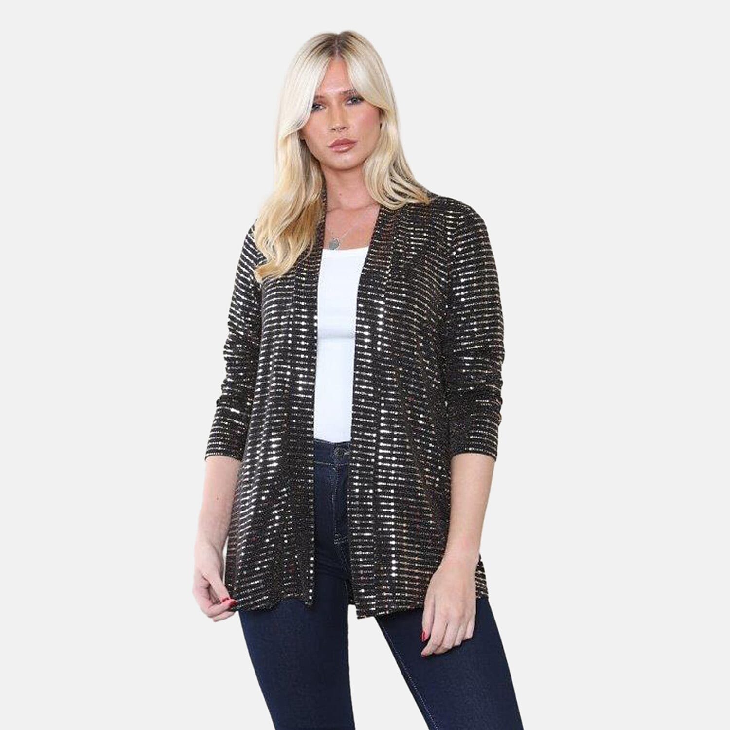 Anamour Sequin Soft Jacket (Size 20 to 22) - Gold