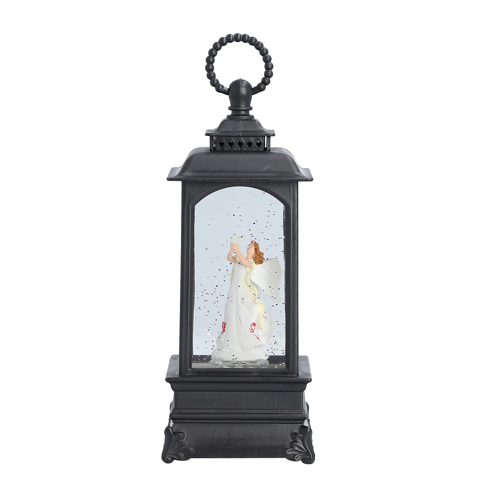 Christmas Angel Lantern Warm Light (Size 23x8x8Cm) - Black