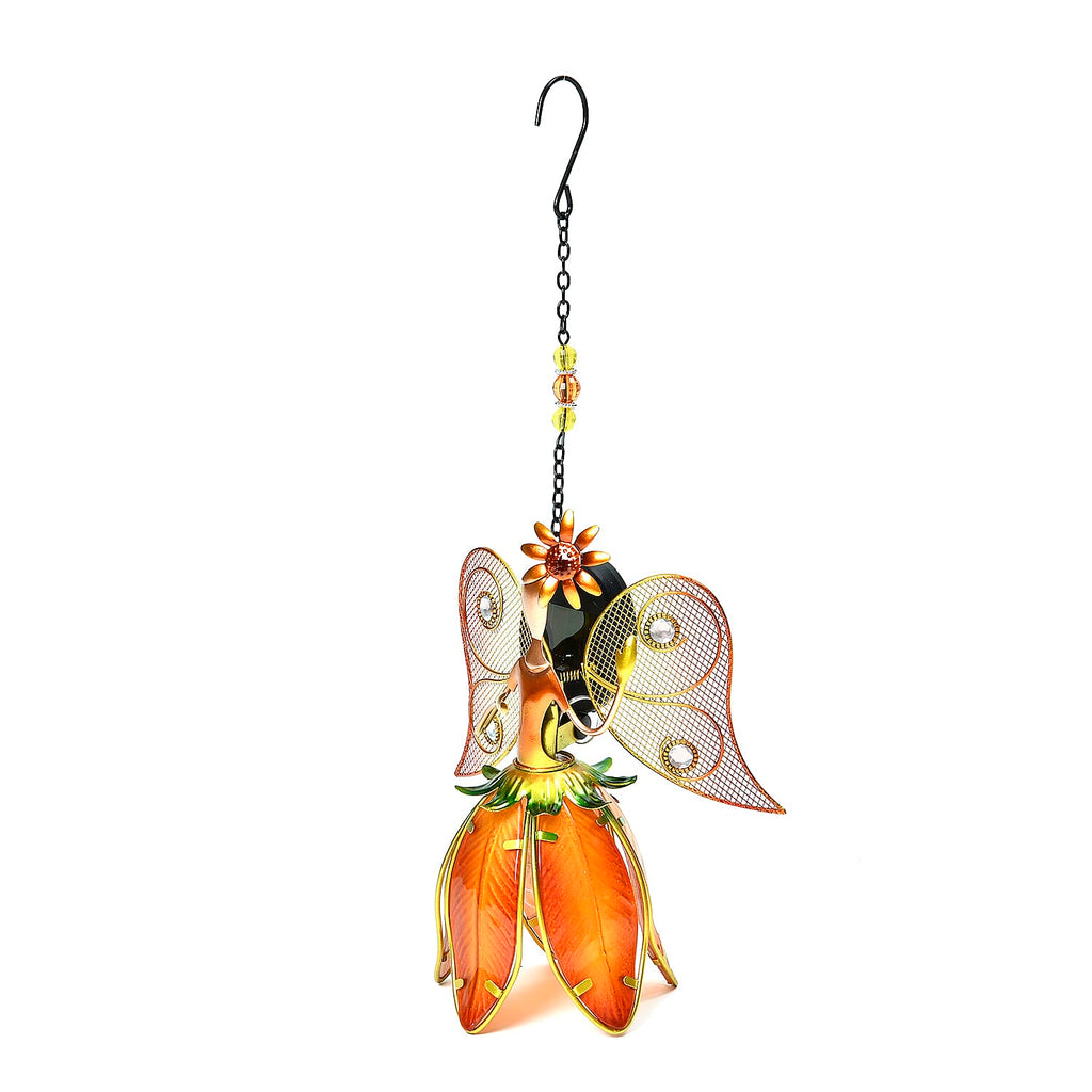 Iron Art Fairy Solar Outdoor Light Decoration (300mAh Battery) - Orange